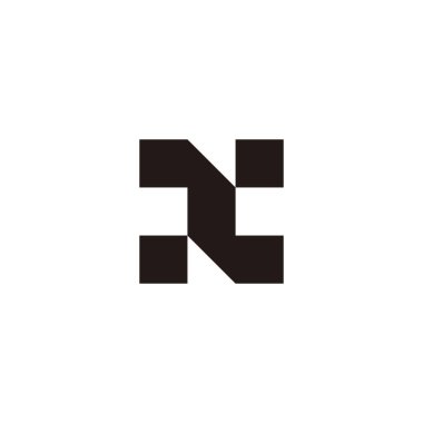 Letter ZN NZ Z N square geometric symbol simple logo vector