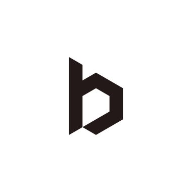 Letter b diamond geometric symbol simple logo vector