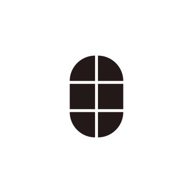 Capsule or window symbol simple logo vector