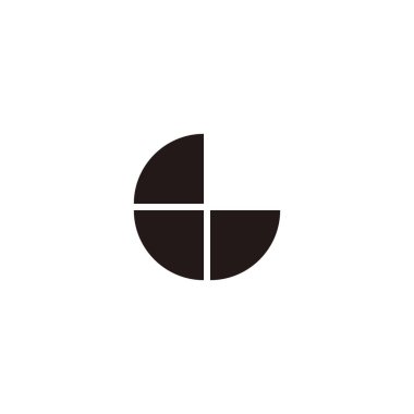Letter G, circle geometric symbol simple logo vector