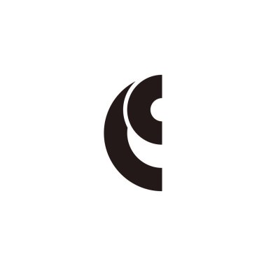 Two letter C, letter E circle geometric symbol simple logo vector