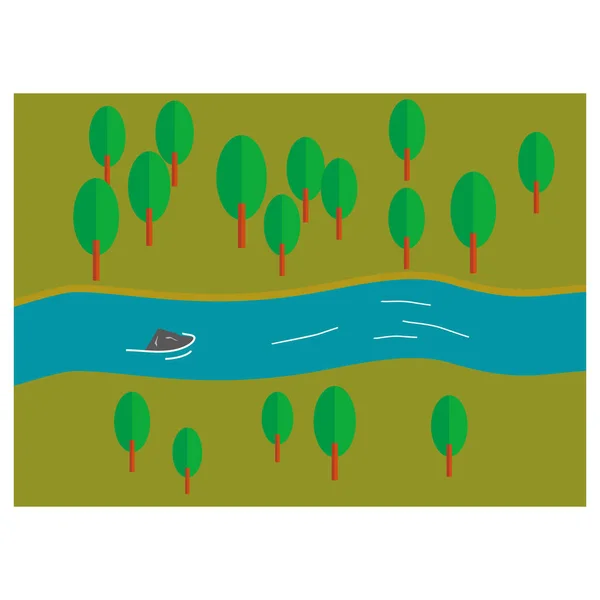 Forest Illustration Geometric Symbol Simple Logo Vector — Stok Vektör