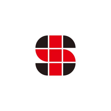Letter S plus, geometric symbol simple logo vector