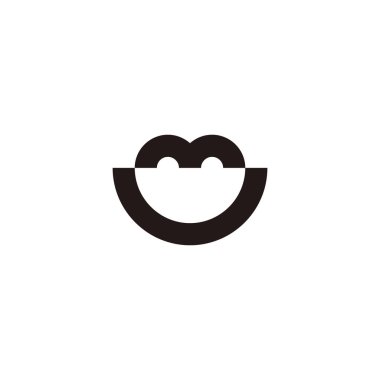 Letter UM MU U M circle geometric symbol simple logo vector