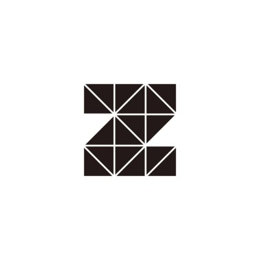 Letter Z triangles, tower geometric symbol simple logo vector