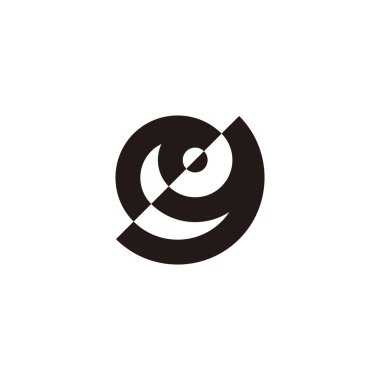 Letter ye ey y e circle geometric symbol simple logo vector