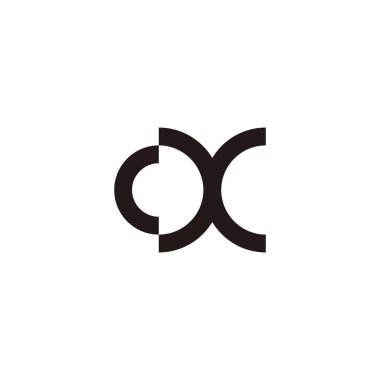 Letter cx circle geometric symbol simple logo vector