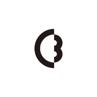 Letter C number 3 circle geometric symbol simple logo vector