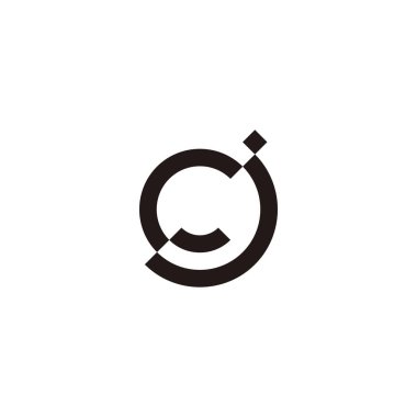 Letter c and j circle geometric symbol simple logo vector