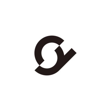 Letter c and y, letter s geometric symbol simple logo vector