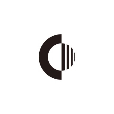 Letter C and D circle geometric symbol simple logo vector