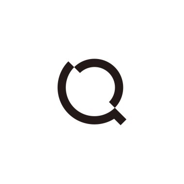 Letter Q search geometric symbol simple logo vector