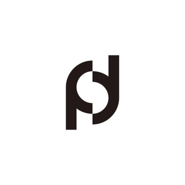 Letter F and d, letter s geometric symbol simple logo vector