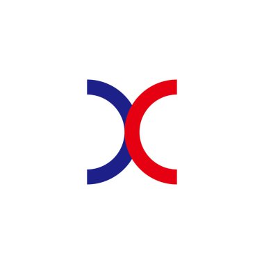 Two letter C, letter X geometric symbol simple logo vector