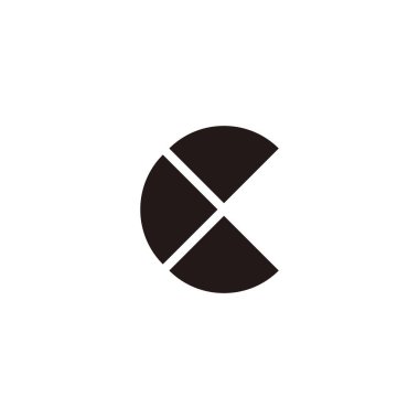 Letter C diamond geometric symbol simple logo vector
