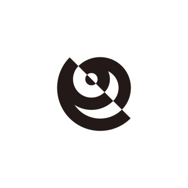 Letter W number 9 circle geometric symbol simple logo vector