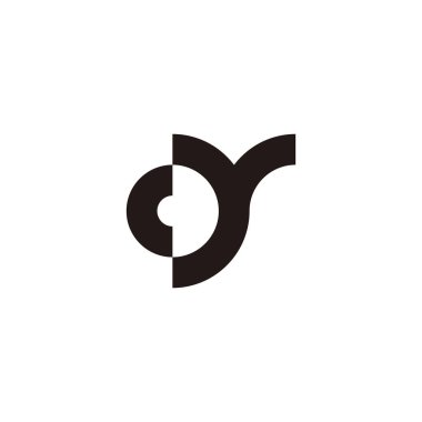 Letter c Y circle geometric symbol simple logo vector