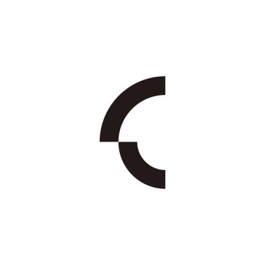 Letter rJ Jr r J circle geometric symbol simple logo vector