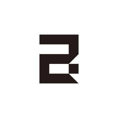 Number 2 letter a, square geometric symbol simple logo vector