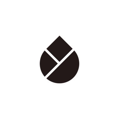 Letter y water drop geometric symbol simple logo vector