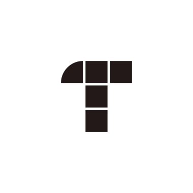 Letter T hammer geometric symbol simple logo vector