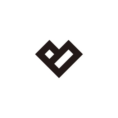 Number 8 heart geometric symbol simple logo vector