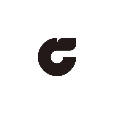 Letter G leaf, cool geometric symbol simple logo vector