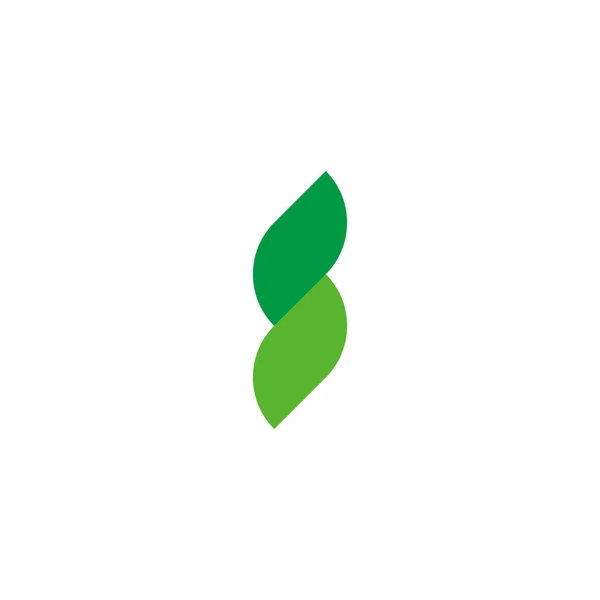 Letter S leaf, green geometric symbol simple logo vector