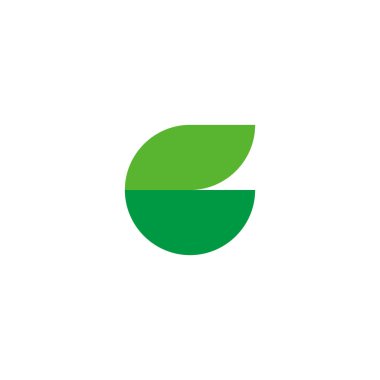 Letter G leaf, outline geometric symbol simple logo vector