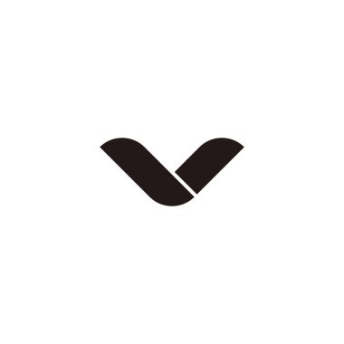 Two leaves letter v geometric symbol simple logo vector