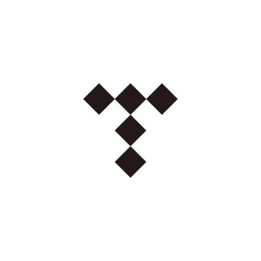 Letter T squares geometric symbol simple logo vector