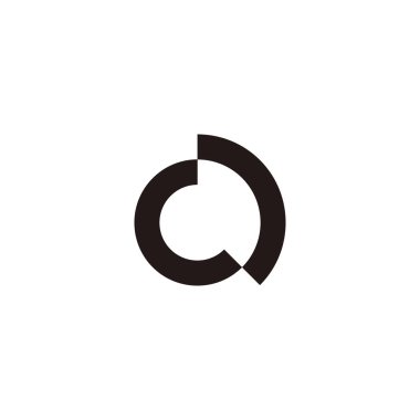 Letter ca ac c a, circle geometric symbol simple logo vector