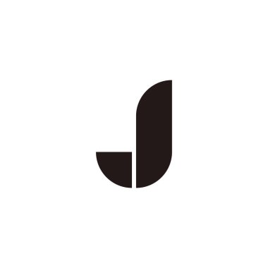 Letter J leaf geometric symbol simple logo vector