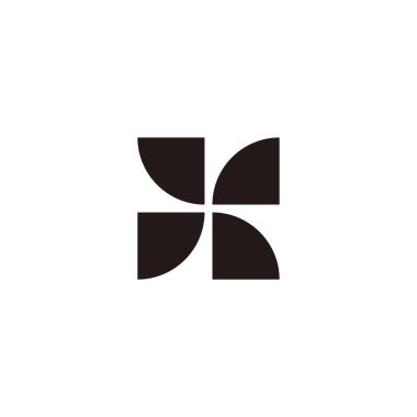 Four diamonds letter K geometric symbol simple logo vector