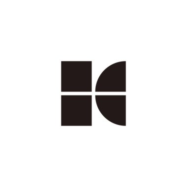 Letter KC CK K C square geometric symbol simple logo vector