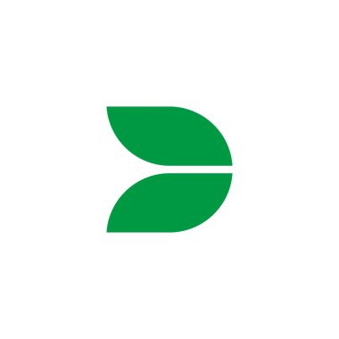 Letter D leaf geometric symbol simple logo vector