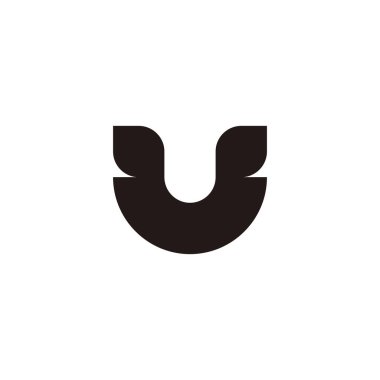 Letter U leaf geometric symbol simple logo vector