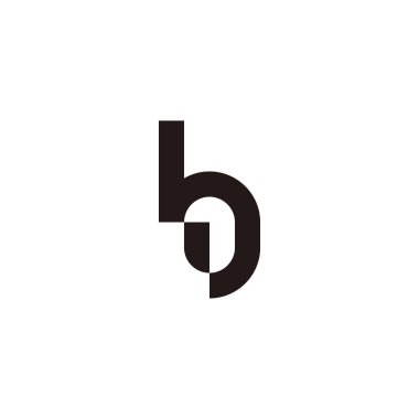 Letter b capsule outline geometric symbol simple logo vector