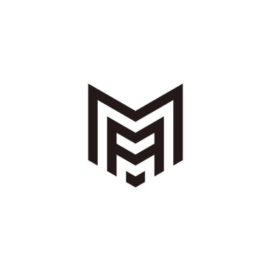 Letter M, A and v shield geometric symbol simple logo vector