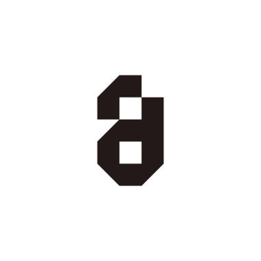 Letter d number 8 square geometric symbol simple logo vector