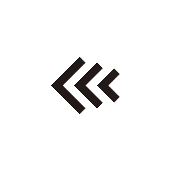 Three Letter Letter Direction Geometric Symbol Simple Logo Vector —  Vetores de Stock