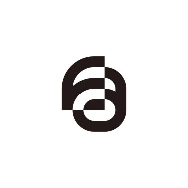 Letter Fa aF F a outline geometric symbol simple logo vector