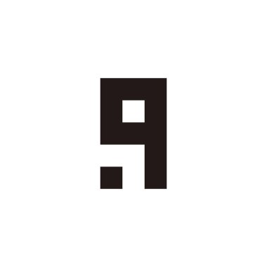 Letter q number 9 square geometric symbol simple logo vector