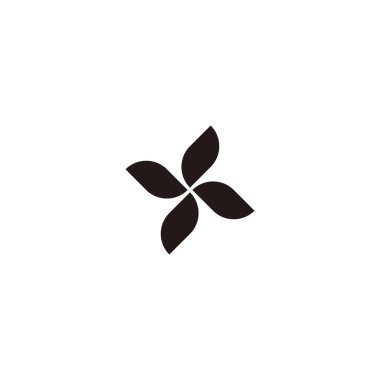 Letter K leaves geometric symbol simple logo vector