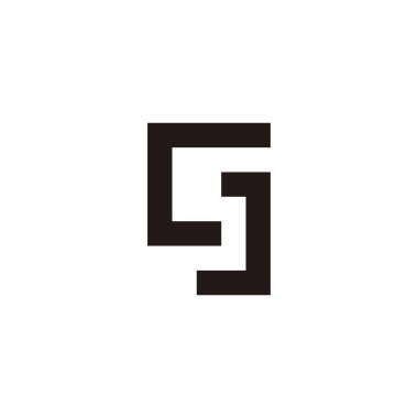 Letter GJ square geometric symbol simple logo vector