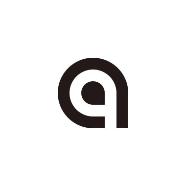 Letter aq qa a q circle geometric symbol simple logo vector