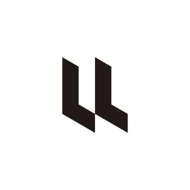 Two letter L, letter u geometric symbol simple logo vector
