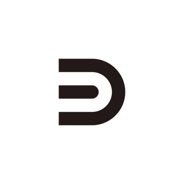 Letter D bullet geometric symbol simple logo vector
