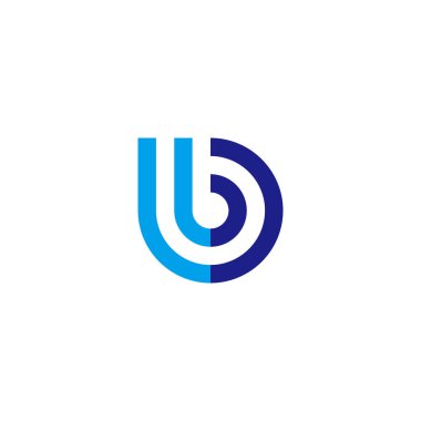 Letter L and b circle, lines geometric symbol simple logo vector