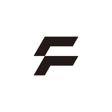 Two letter r, letter F geometric symbol simple logo vector